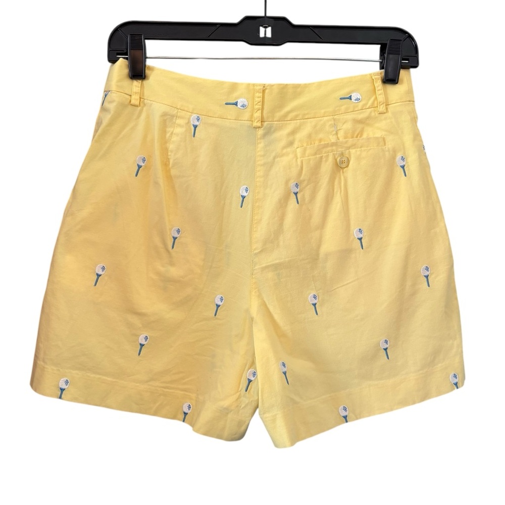 Vintage 90s’s Lilly Pulitzer Golf Tee Embroidered Yellow Shorts, Sz 4 - Picture 3 of 11
